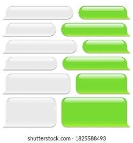 Blank vector message bubbles. Chat or messenger speech bubble. SMS text frame. Short message sending.