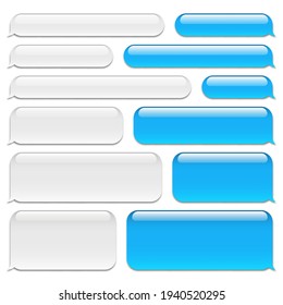 Blank vector message bubbles. Chat or messenger speech bubble. SMS text frame. Short message sending.