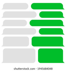 Blank vector message bubbles. Chat or messenger speech bubble. SMS text frame. Short message sending.