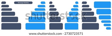 Blank vector message bubbles. Chat or messenger speech bubble. SMS text frame. Short message sending.