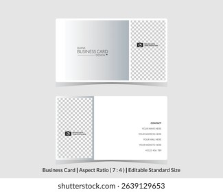 blank vector mockup of modern business card design with photo insert option