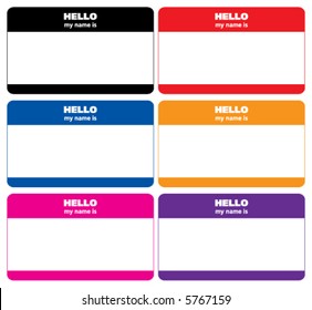 Blank Vector Name Tags That Say My Name Is