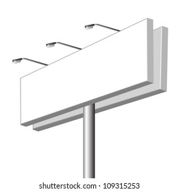 blank vector outdoor billboard on white background