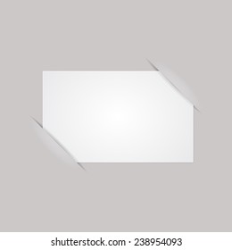 Blank vector paper business card on gray background with place for your text