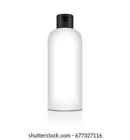 Blank vector plastic bottle for shampoo, lotion, shower gel, body milk, bath foam. Realistic mockup template for your design