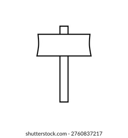 Blank Vector Sign Board Sketch. Wooden Signpost Line Art Illustration. Simple Directional Road Sign Drawing. rustic road sign for navigation, destination guide, hiking trail, and information