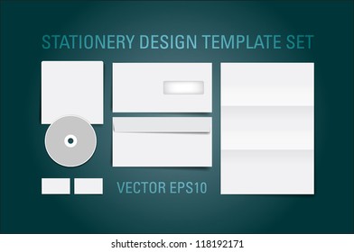 Blank vector stationery template set