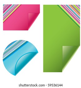 Blank vector sticky notes