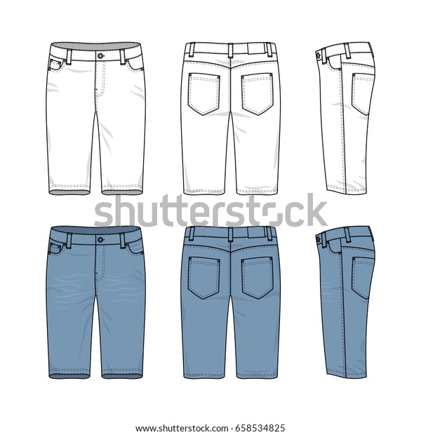 Blank Vector Templates Mens Jeans Front Stock Vector (Royalty Free ...