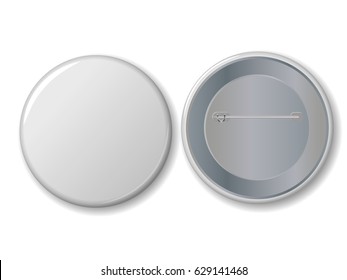 Blank vector white badge with place for your text. Both sides