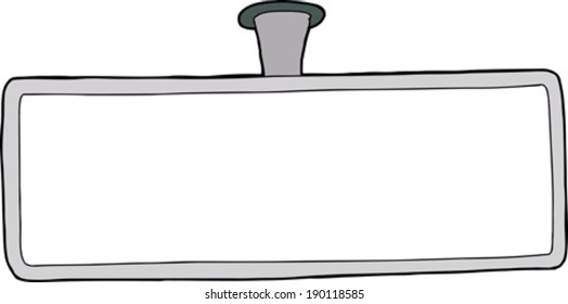 Blank vehicle rear view mirror on isolated background