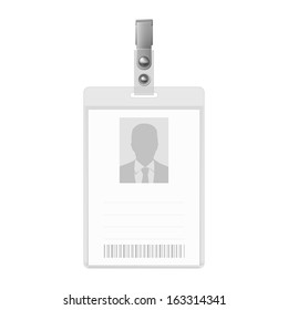 Blank vertical badge on white background. Identification card template. 