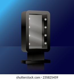 Blank vertical billboard. vector illustration of blank template layout empty metal billboards with black frame.