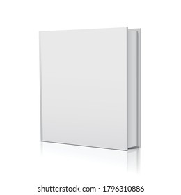 Blank vertical book with pages and reflections. Perspective view