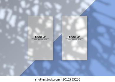 Blank vertical cards mockup with shadow overlay effect