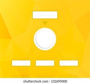 Blank vertical diagram with yellow abstract polygon background / vertical diagram with abstract background