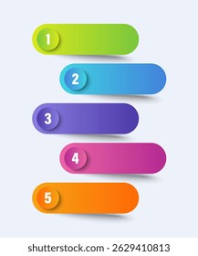 Blank vertical infographic template. Five steps or options. Timeline infographic