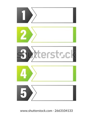Blank vertical infographic template. Five steps layout for text