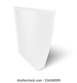 Blank vertical magazine template on white background with soft shadows. Vector illustration. EPS10.