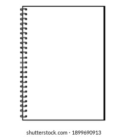 Blank vertical notebook on white background. Blank copybook. Booklet template. Stock image. EPS 10.