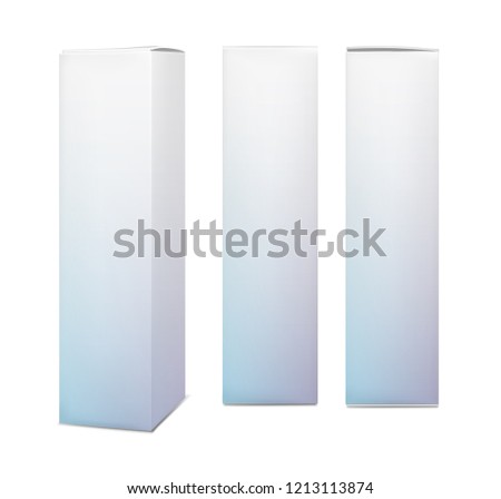 Blank vertical paper box.