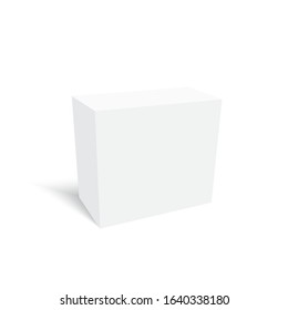 Blank vertical paper box template with soft shadow. Vector.