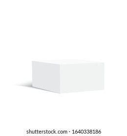 Blank vertical paper box template with soft shadow. Vector.