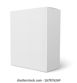 Blank vertical paper box template standing on white background Packaging collection. Vector illustration.