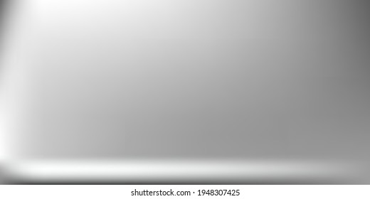 Fondo de superficie lisa y vibrante en blanco. Malla de gradiente horizontal metálico plateado. Malla de gradiente horizontal natural. Ilustración de textura borrosa en blanco negro. Fondo de la Oficina Monocromática de Aluminio.