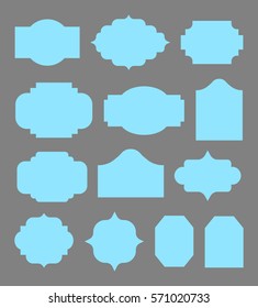 blank vintage blue labels set, vector Eps10