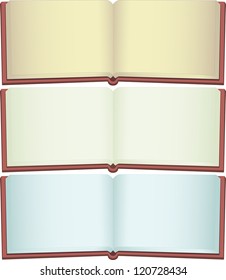 Blank vintage book set. Vector