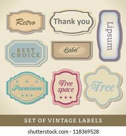 Blank Vintage Design Cards. Vector Abstract Frames.