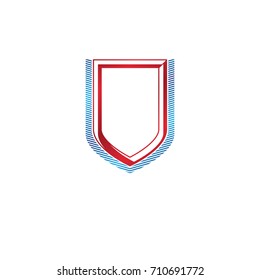Emblema vintage en blanco con espacio de copia, diseño heráldico vectorial, escudo de protección.