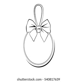 Blank vintage frame. Tag and label with ribbon. Isolated vector objects.