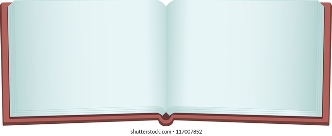 Blank vintage opened book. Vector isolated on white.