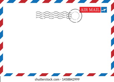 Blank vintage post card template with stamp.vector illustration