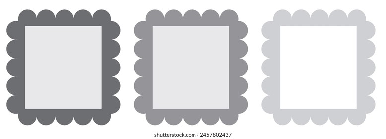 Blank vintage postage stamp on white background. Mockup with perforations for your picture text or design.   Isolated on a white background. Vector illustration. EPS 10