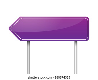 Blank violet arrow road sign vector