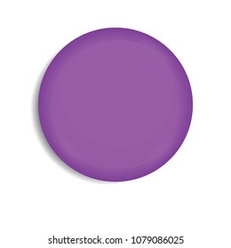 blank violet glossy badge isolated on a white background