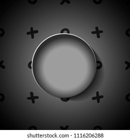 Blank volumetric vector plate on a gradient background with hand drawn elements.