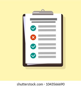 Blank for voting. Choice option. Poll. Select the desired text. Sheet with a note. Vector image for your website or design element