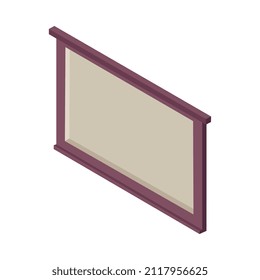 Icono isométrico del tablero de pared en blanco Ilustración vectorial 3d