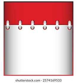 Blank wall calendar with soft shadow, card for your design. Mock up, vector illustration on transparent backgroung . 3d Calender vector illustration