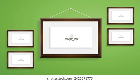 Marco de fotos de decoración colgante de pared en blanco 