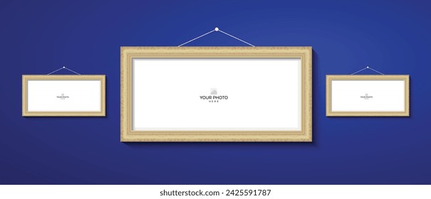 Marco de fotos de decoración colgante de pared en blanco 