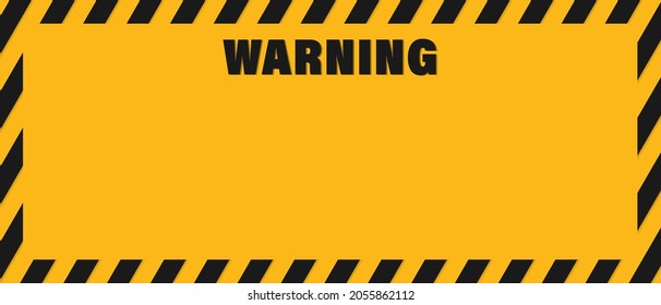 Fondo de advertencia en blanco. Signo de advertencia rayado negro y amarillo. 