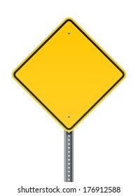 Blank Warning Road Sign