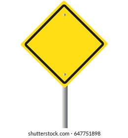 Blank Warning Road Sign Stock Vector (Royalty Free) 647751898 ...