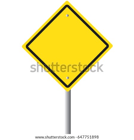 Blank warning road sign 
