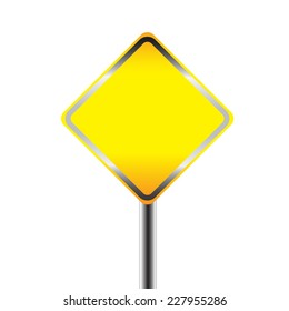 Blank warning road sign. vector illustration